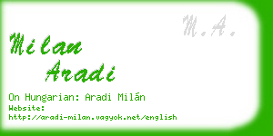 milan aradi business card